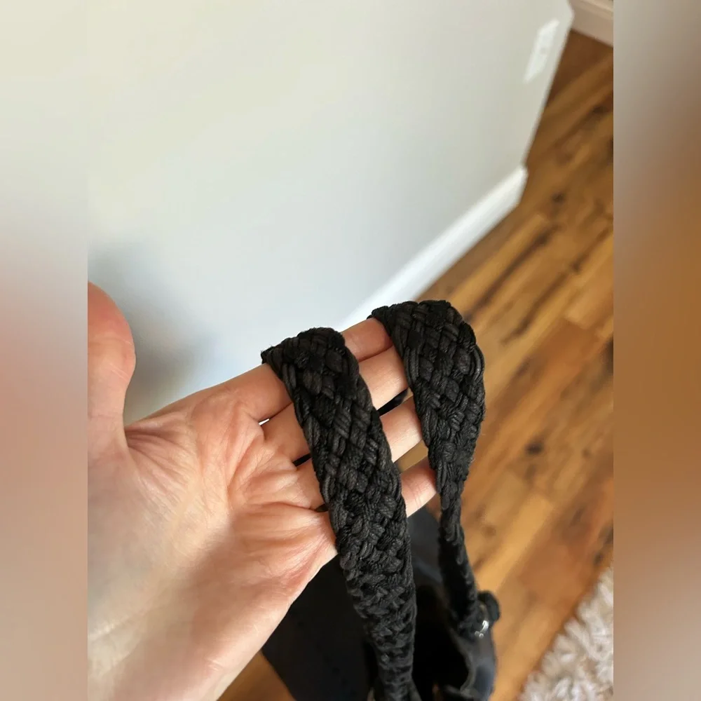 The Sak Black Braided-Handle Hobo Bag